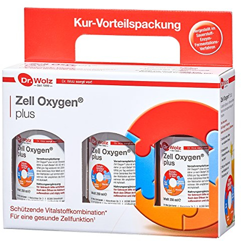 Zell Oxygen Plus Kurpackung |mit Vitaminen für eine gesunde Zellfunktion | Regeneration | 3 x 250 ml
