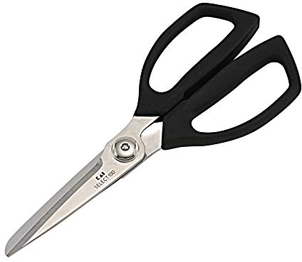 KAI Select japanische Küchenschere mit Microverzahnung , schwarz mit einer Gesamtlänge von 21,5 cm - Schneide 7,5 cm - Premiumqualität Universalschere Schere Küche