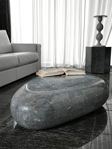 Base in Stein von Fossilstone weiß