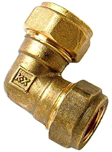 Bulk Hardware BH02888 Adattatore a Gomito in Ottone con Raccordo a Compressione, 22 mm, Bianco
