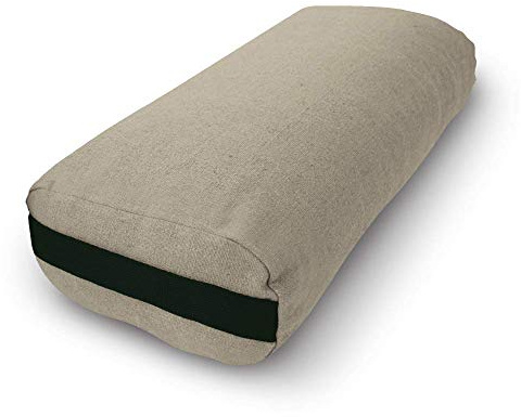 Bean Products Yoga Bolster - Handcrafted In The USA With Eco Friendly Materials - Studio Grade Support Cushion That Elevates Your Practice & Lasts Longer - Rectangle, Hemp Natural