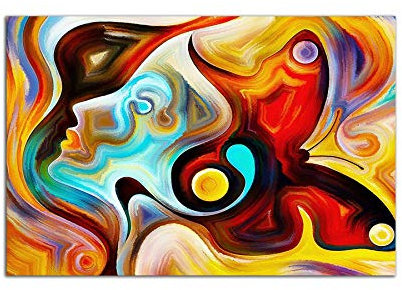 Startonight Quadro su Vetro Acrilico - Simona Donna Astratta - Moderno Stampa 60 x 90 CM