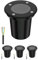ledscom.de 4 Stück Bodeneinbauleuchte BOLI für außen, IP67, schwarz, rund, 108mm Ø, 1x GU10 max. 15W, gefrostet