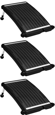 vidaXL Curved Pool Solar Heating Panels 3 pcs, Pool Heater with Hose, Solar Heater for Swimming Pool Outdoor, Heating System, 72.5x46 cm