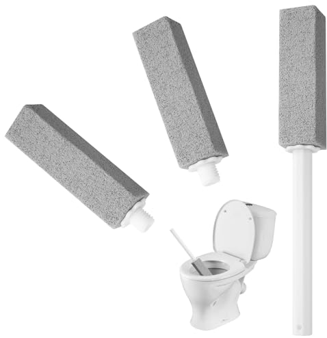HOTUT Bimsstein Reinigungsstein,3 Stück Bimsstein Reiniger Bürsten mit Griff,Cleaning Block WC, Blöcke Bimsstein für Dusche, Bad,Pool,Grill,Haushalts-Reinigung