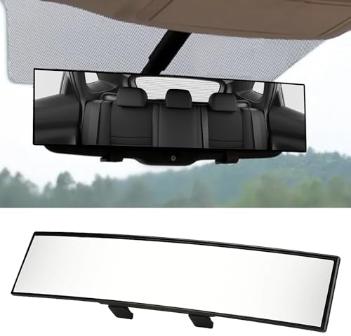 Flaconi Car Rearview Mirror,Clip on Auto Rear View Mirrors,12” HD Convex Rearview Mirror,Universal Anti-Glare Blue Light Learner Driving Instructor,Suitable for Most Cars,Trucks,Vehicles,SUVs