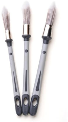 KGDUYC 3 piezas pinceles pequeños para pintar- pincel para colorear, pincel de esquina redondeada para bordes de pared del hogar (gris)