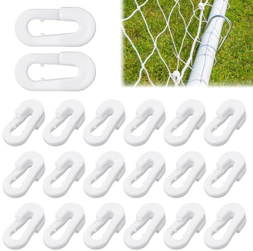 20 stycken nätklämmor i plast, växthus, skuggnät, klämma, vita skuggade tygklämmor, fasta tillförlitliga fotbollsmål nätklämmor för utomhus, golf, tennisnät