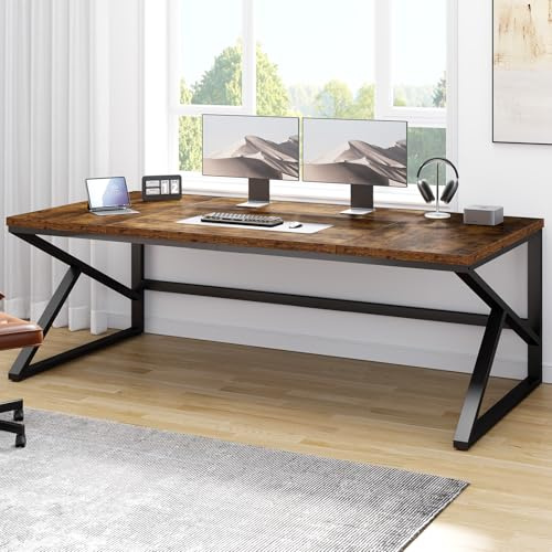 HSH 180 cm Rustikal Braun Schreibtisch, Computertisch für HomeOffice