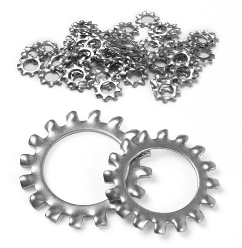 BOUMVID Rondelles de Blocage 304 Acier Étoile Inox M8 x 15mm, 50 Pièces Rondelles de Verrouillage à Vitesse Rapide en Acier Inoxydable, Rondelle Dentées Extérieures Rondelle à Ressort de Serrage