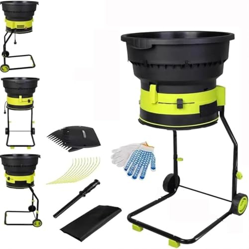 Compost Leaf Shredder,Electric Garden Leaf Shredder,Adjustable Leaf Size,8000RPM Electric Leaf Shredder with Wheels and Storage Bag (10-60cmpowercord),50MPowerCord