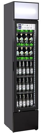 METRO Professional Vitrine à boissons Slim GSC2133B, 133 L, Réfrigération Statique, 200 W, avec Serrure, Noir