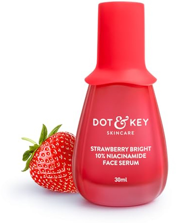 DOT & KEY 10% Niacinamide + Strawberry Face Serum with Vitamin B12 & Hyaluronic Acid | Fades Dark Spots, Hyperpigmentation & Dullness | Hydrates, Smooths & Minimizes Pores | 30ml