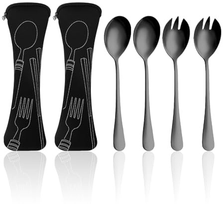 2 Juegos De Cucharas De Horquilla De Lechuga, Cubiertos De Lechuga, Lechuga, Apertura De Horquilla De Acero Inoxidable, Acoplador De Frutas, Agente De Desacoplamiento De Ensaladas Negras.