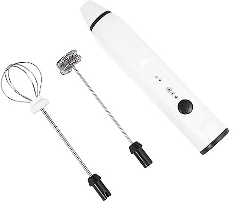 Cabilock Batidor Portátil Recargable USB Huevos y Leche Espumador Varillas Manuales Blancas para Proteínas y Preparar Leche Espumosa