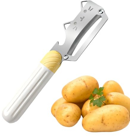 Sbucciapatate | Sbucciatore e Affettatrice in Acciaio Inossidabile,Utensile da Cucina Ergonomico per Sbucciare Verdure,Ideale per Insalate Arance Uva Mango Aglio Casa BBQ Campeggio Picnic