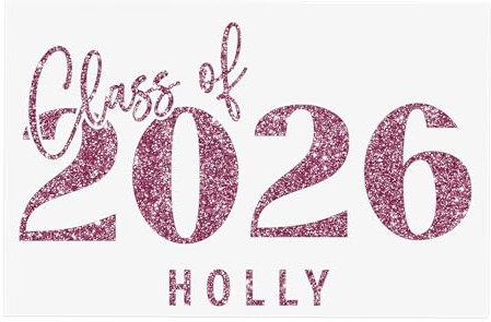 Custom Class of 2026 Name Iron-On Vinyl | Personalised School Leavers Transfer for Hoodies & T-Shirts