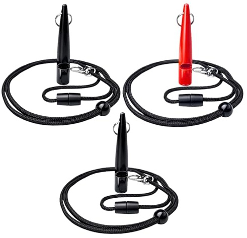 BeoTnp 3PCS Dog Whistles for Recall, Professional Dog Recall Whistle for Training Sessions, Dog Training Whistle for Recall with Lanyard, Includes Three Whistles with 50 cm Ropes