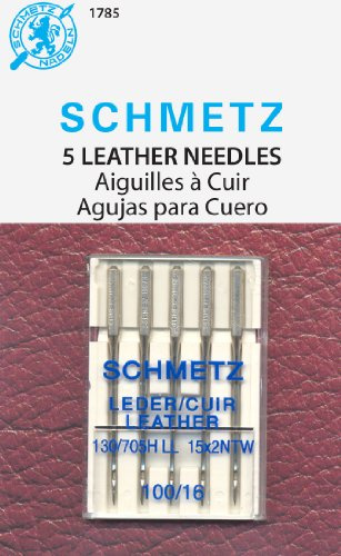 Euro-Notions Lot de 5 Aiguilles Cuir pour Machine - Taille 16/100 - Multicolore