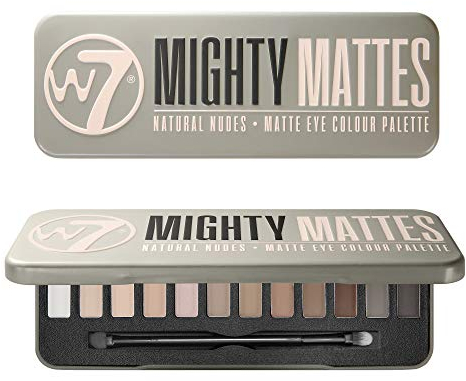 W7 Mighty Mattes Eyeshadow Palette - 12 Natural Nude Colours - Flawless Long-Lasting Makeup