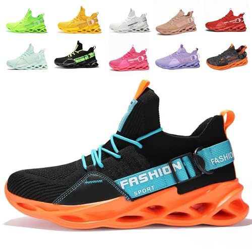 Sportskor Löparskor Andningsbara Lätta sneakers Gym Fitness Sneaker för män Kvinnor G133 Orange Black 36EU