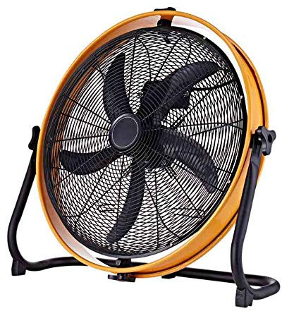 Cfg Ventilatore Terra Parete Tamburato, Yellow Circle Diametro 60, 120W, Orientabile, 3 Velocità, EV097