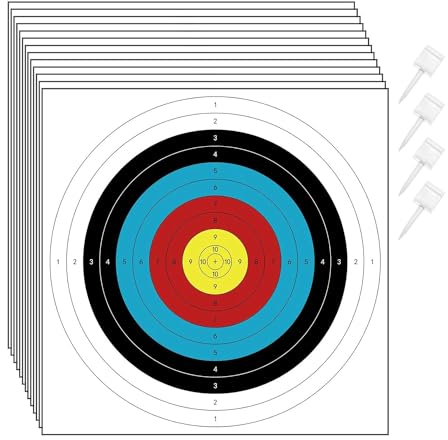 AIDIRui Bogenschießen-Zielscheiben Aus Papier für Den Hinterhof, 30 Stück Bogen-Pfeil-Zielscheiben für Jagd- und Bogenschießen-Zielscheiben, Schießübungs-Ersatzzubehör