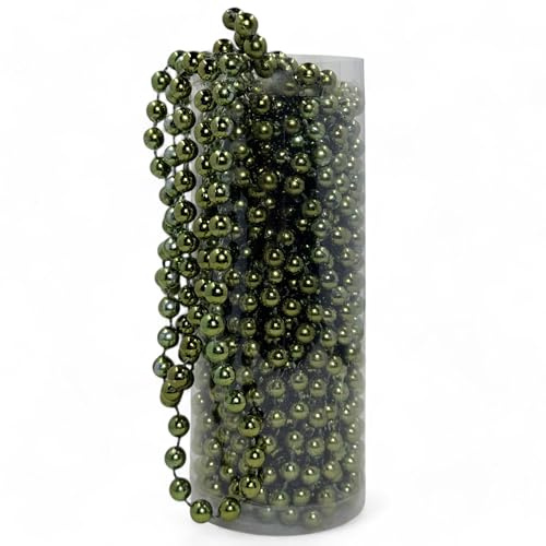 MIJOMA Ghirlanda di Perle - Elegante Nastro Decorativo, Collana e Filo per Tavolo, Natale, Avvento, Matrimonio - 8 mm, 10 Metri