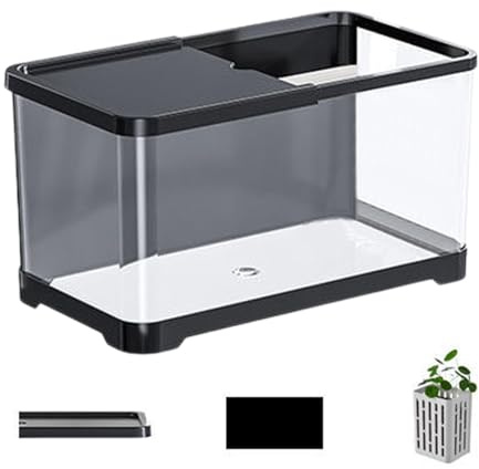 Aquarium compact - Kit pour débutants d'aquarium, jeux pour débutants d'aquarium | Ensemble d'aquarium marin compact décoratif avec filtre et lampe, aquarium artistique