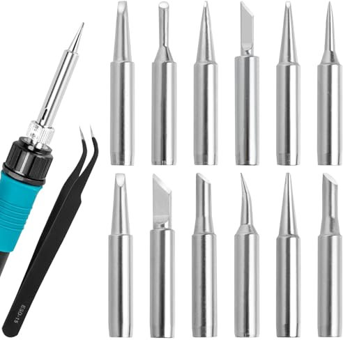 12 Stück Lötkolben Spitzen, 900M-T-B, Ersa Multitip Lötspitze Ersatz Lötspitzen Set Legierungenlötspitzen Verwendung für Lötpistole, Lötstation Schweißen, Löten usw