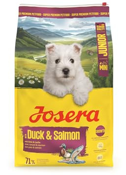 JOSERA Mini Junior Canard & Saumon (1 x 10 kg) | Croquettes Premium pour Chiots de Petites Races jusqu'à 10 kg | pour Un développement Optimal | Petites croquettes | sans Gluten | Lot de 1