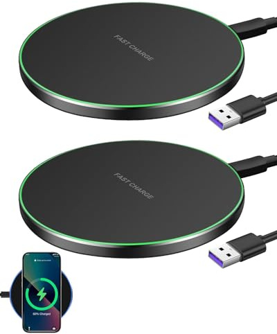 35W Induktives Ladegerät Ultra-Schnell 2er Pack, Induktion Kabelloses Ladegerät, kompatibel mit iPhone 17/16/15/14/13/12 Serie,für Samsung S25 Ultra/S24+/S23 FE Google Pixel 9/8 Pro,Qi-fähig