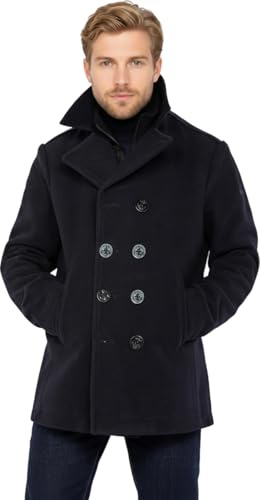 Schott NYC Caban-jacka för män, Cyclone2, Blå (Dark Navy 46), S