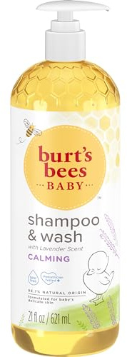 Burt's Bees Baby Calming Shampoo and Wash with Lavender, Tear-Free, 21 Fluid Ounces