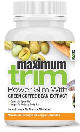 Maximum Slim Most Effective Formulation MaximumTrim Garcinia CAMBOGIA with Green Coffee Bean Extract All Natural Weight Loss, Appetite Suppressant & Fat Burner - Month Supply
