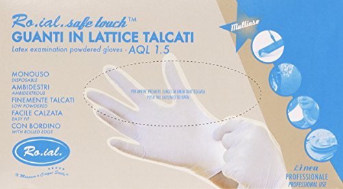 Ro.ial. - Guanti in Lattice Talcati, Monouso - 100 Guanti