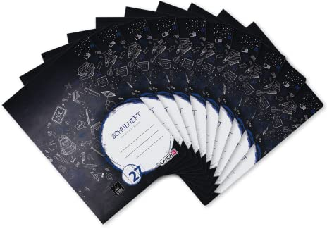 Landré Schulheft A4, 16 Blatt, Lineatur 27, liniert mit Rand, 10 Stück