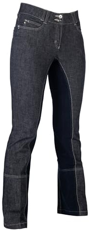 HKM Jodhpur-Miss Blink-1/1 Alos Besatz6169 Pantalon Mixte, 6169 Jeansblau/Dunkelblau, 54