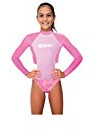Mares Rash Guard Junior - Short Sleeve - Girl, Maglia Protettiva per Snorkeling e Nuoto con Manica Corta, Bambina, Rosa, L