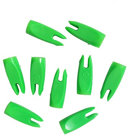 SHARROW 50pcs Encoche de Flèche 1/4 9/32 Pouce Arrow Nocks pour Tir à l'arc de Chasse (Vert, 9/32)
