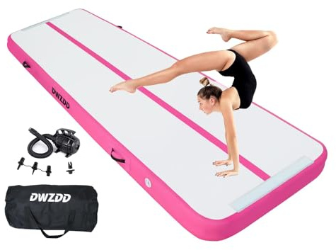 Dwzdd Gymnastik Air matte Track, 3 m/4 m/5 m/6 m Gymnastikmatte für Kinder, Turnmatte Aufblasbare Tumble Strecke für Zuhause/Fitnessstudio/Training/Cheerleading/Wasse