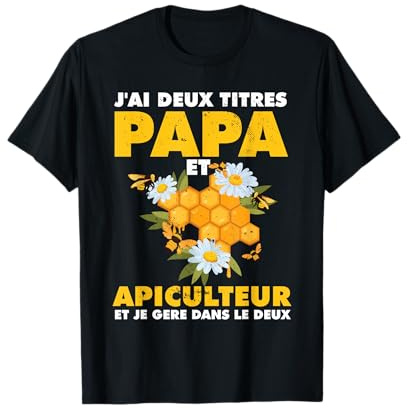 Apiculteur Tshirt Papa Humour Abeille Cadeau Fete des Perés T-Shirt
