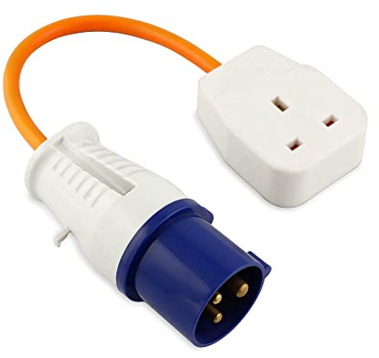 Leisurewize – Caravan Mains Adaptor Hook Up Leads, Motorhome Electric Supply – CE Approved Camping Industrial Mains Power (3 Pin Socket Adaptor)