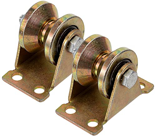 GUNGY Umlenkrolle Stahlseil Umlenkrollen für Seile V-Nut-Rollenrad Schwerlastrollen Tragkraft 200kg für Rolltore Gartentore Fabriktore 2 Stück