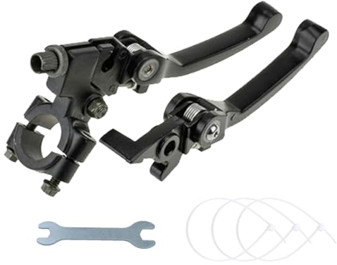 Haishine 1 Paire Levier Frein Embrayage Moto pour Guidon 22 mm 7/8 pour 110cc 125cc 140cc TTR 125cc SSR Pit Dirt Bike Moto (Noir)