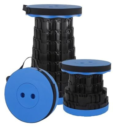 Rshuhx Taburete Plegable portátil Plegable para Adultos,Taburete Ligero retráctil Adecuado para Caminatas al Aire Libre Taburete de Camping de Pesca Carga máxima 460lbs/210 kg (Azul)