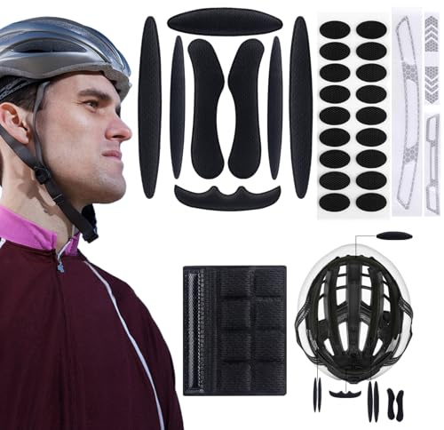 1 juego de protección universal para casco de bicicleta, color negro, almohadillas para casco de bicicleta, piezas de repuesto con de 18 puntos, acolchado reflectante