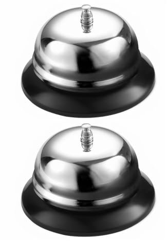 feyiubmen 2 Stück Rezeptionsklingel Edelstahl Tischklingel Rezeptionsglocke Verchromte Das küchen-Restaurant schickt eine ermahnung