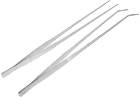 BESPORTBLE 2stücke Futterzangen Für Reptilien Lange Gerade Und Gebogene Pinzetten Terrarienpinzetten Aus Edelstahl Futterzangen Für Aquarien Und Reptilienbedarf