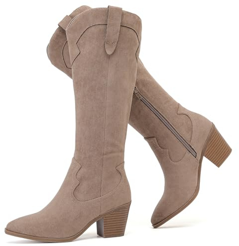 Ruiee Womens Cowboy Knee High Boots Cowgirl Western Boot. 240971 BG MF 7.5